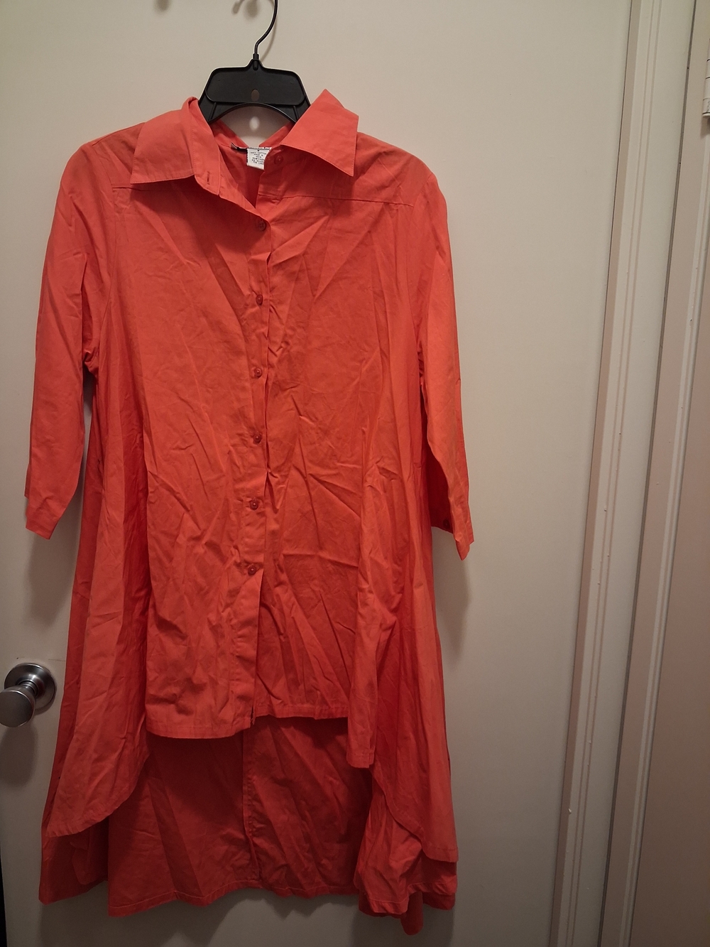 K Jordan Coral Button-Front High-Low Tunic